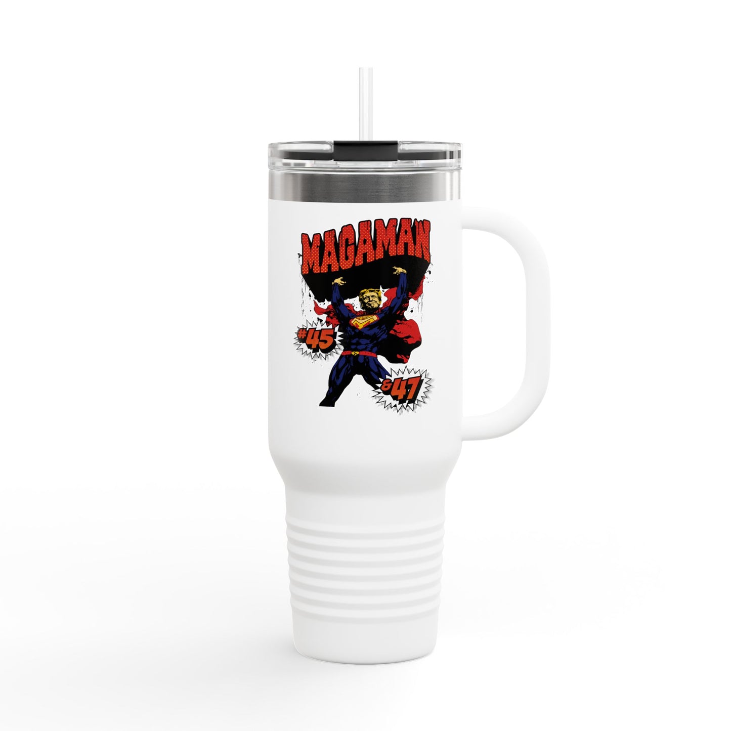 🔥 MagaMan “Best President Ever” 40oz Tumbler – Stay Hydrated, Stay Patriotic! 🇺🇸💪