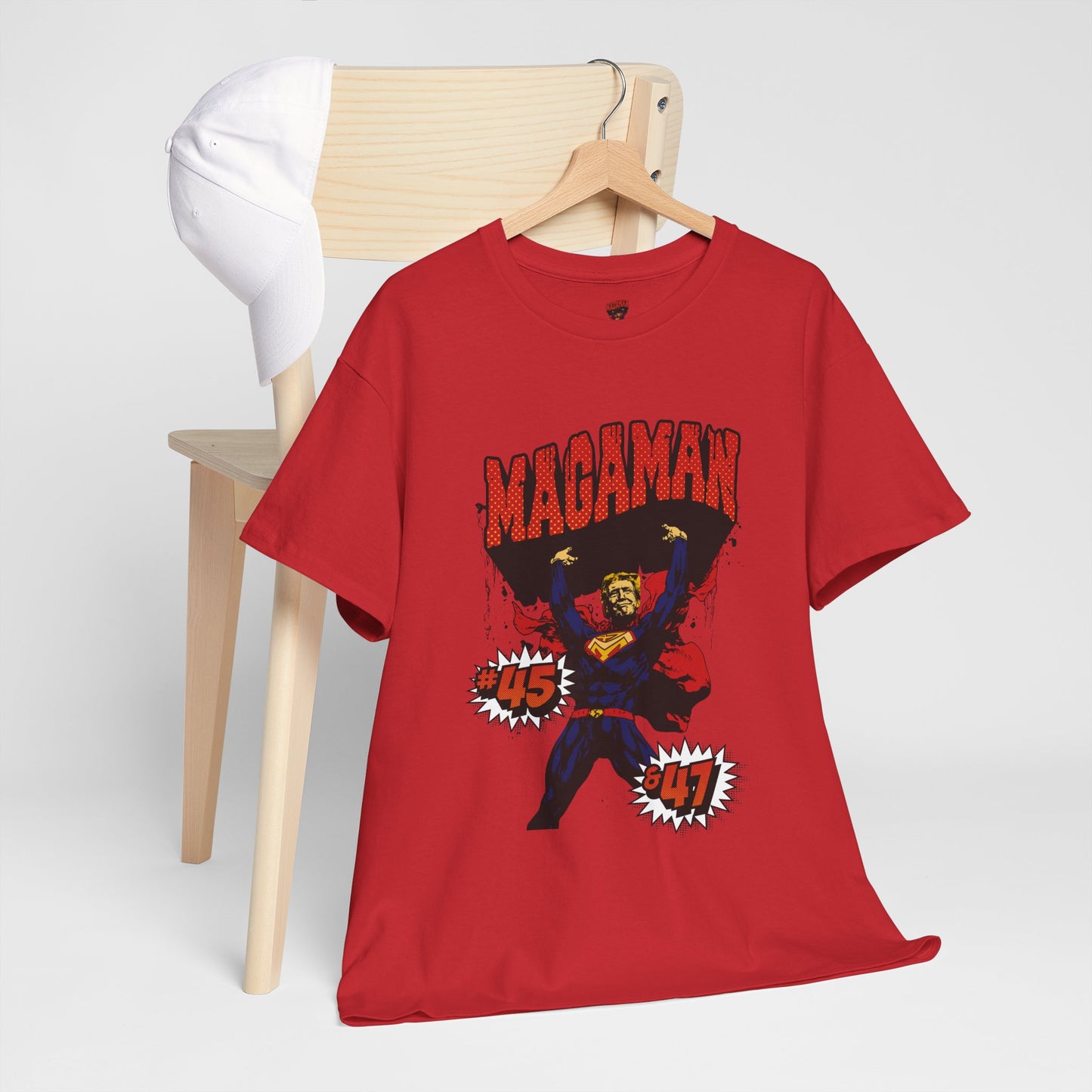 🔥 MagaMan Hero Tee – Stand Strong with 45 & 47! 🇺🇸💪