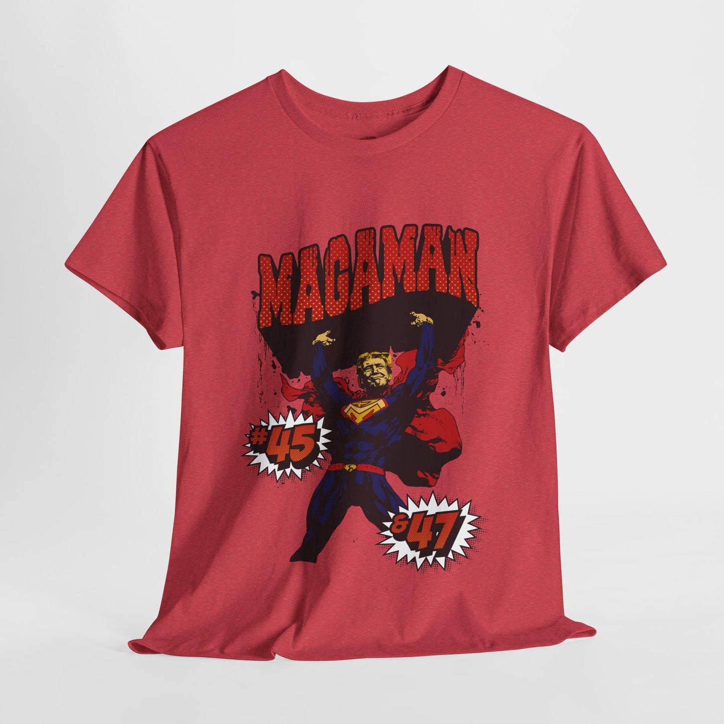 🔥 MagaMan Hero Tee – Stand Strong with 45 & 47! 🇺🇸💪