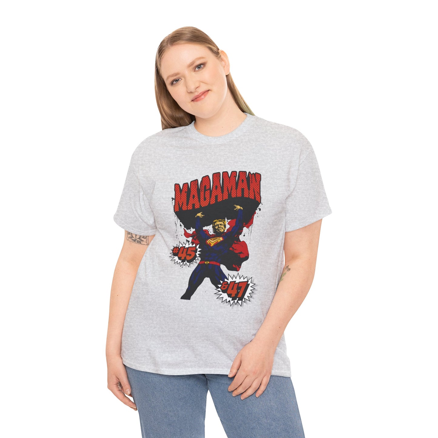 🔥 MagaMan Hero Tee – Stand Strong with 45 & 47! 🇺🇸💪
