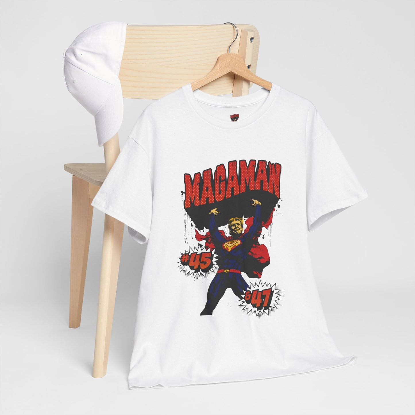 🔥 MagaMan Hero Tee – Stand Strong with 45 & 47! 🇺🇸💪