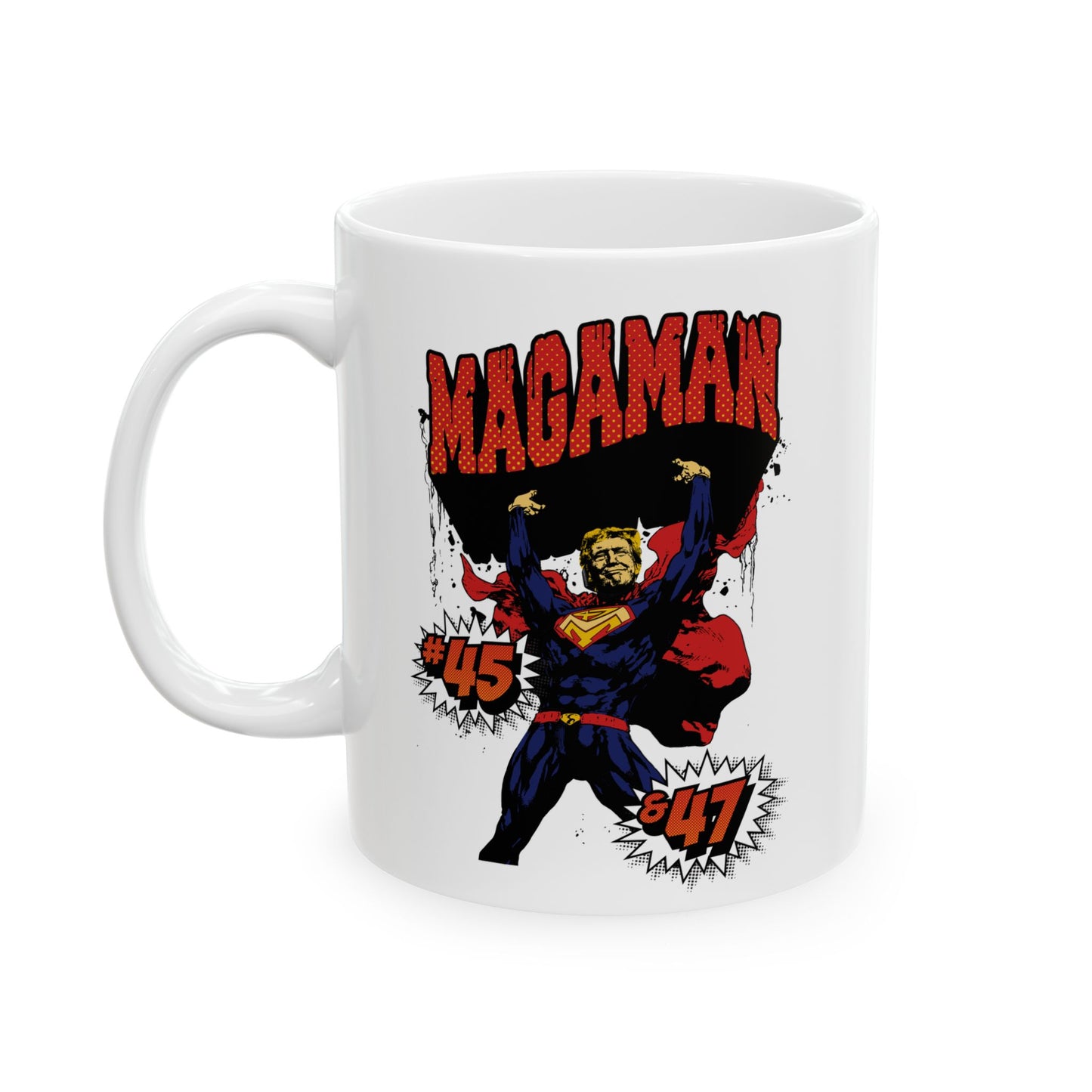 ☕ MagaMan Coffee Mug – Fuel Your Day Like a Super Patriot! 🇺🇸💪