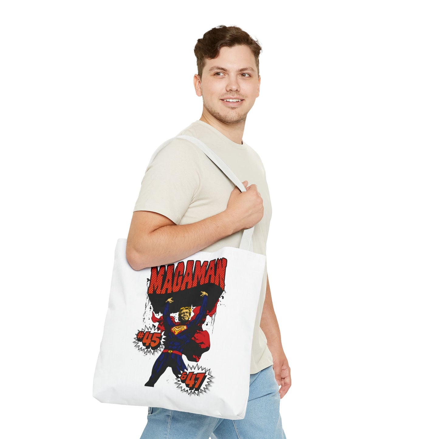 🛍️ MagaMan “Best President Ever” Tote Bag – Carry Patriotism Everywhere! 🇺🇸💪
