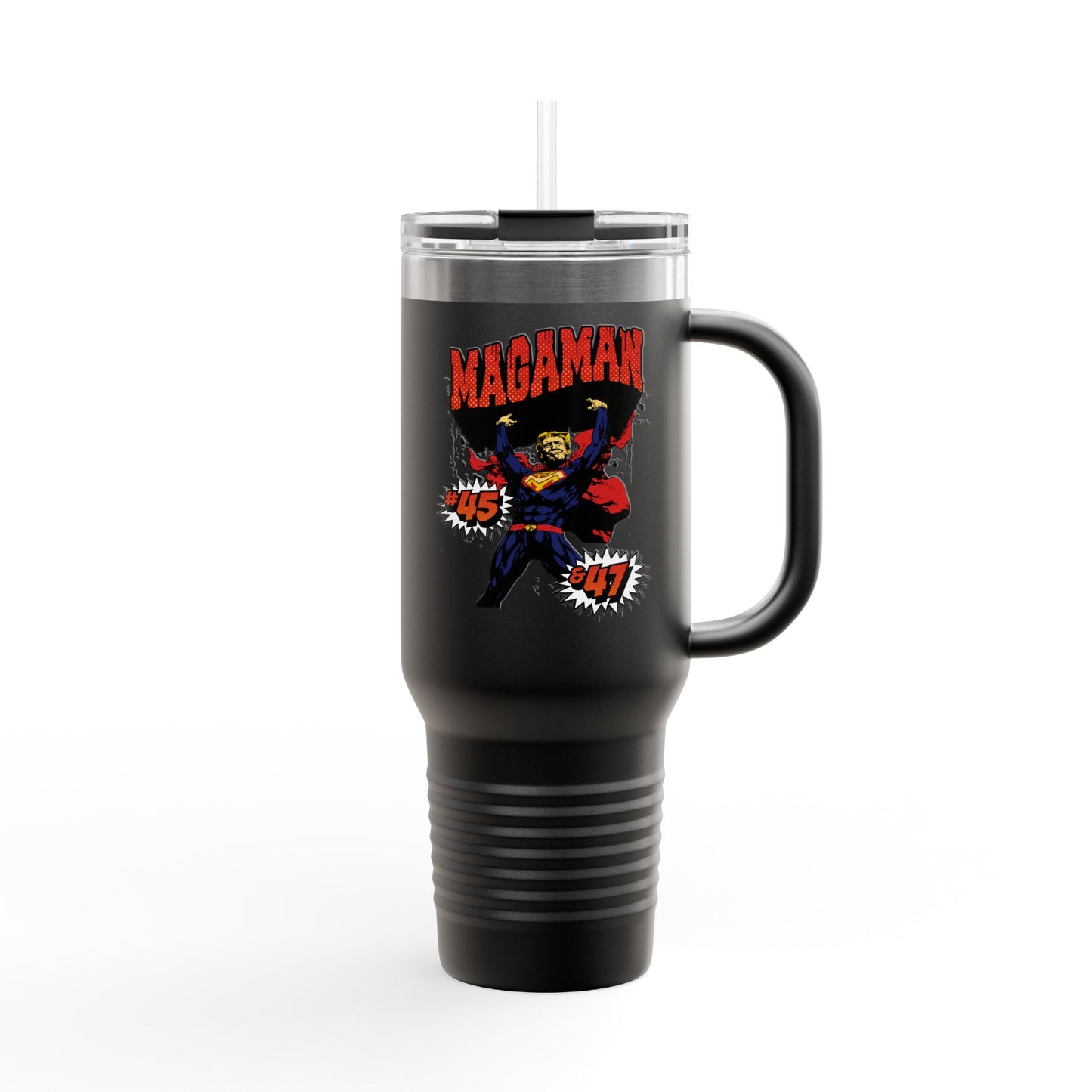 🔥 MagaMan “Best President Ever” 40oz Tumbler – Stay Hydrated, Stay Patriotic! 🇺🇸💪