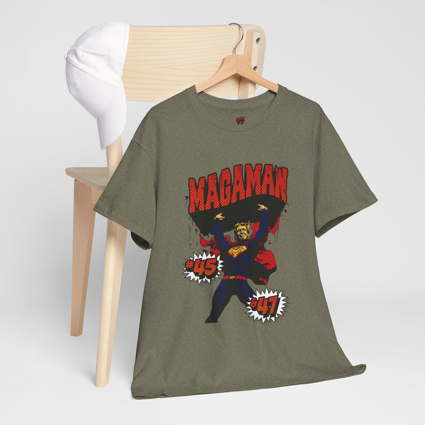 🔥 MagaMan Hero Tee – Stand Strong with 45 & 47! 🇺🇸💪