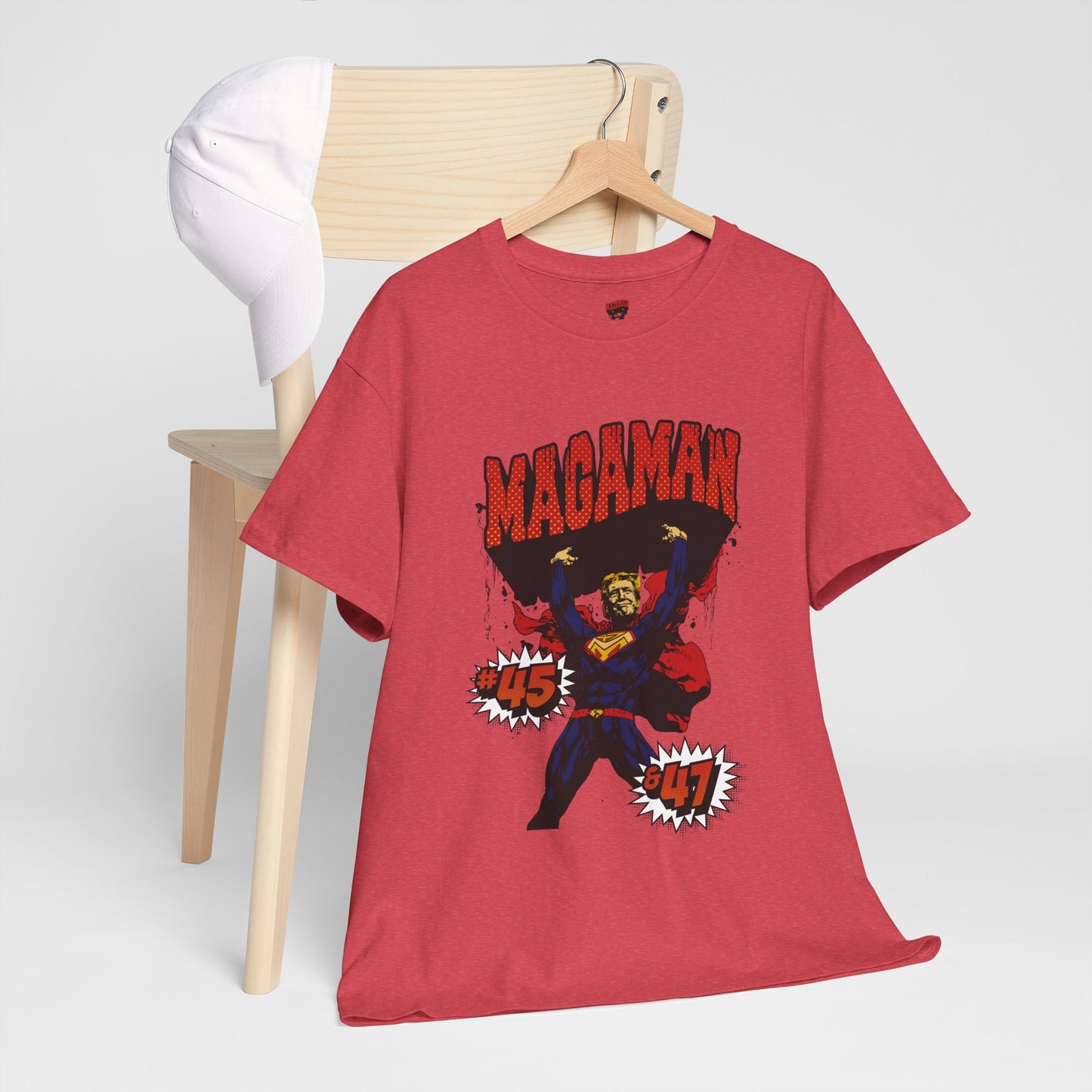 🔥 MagaMan Hero Tee – Stand Strong with 45 & 47! 🇺🇸💪