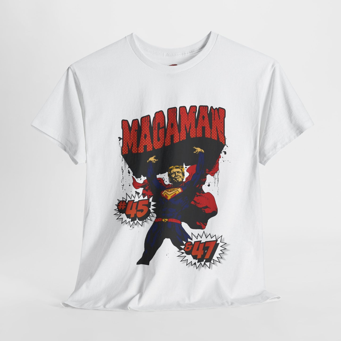 🔥 MagaMan Hero Tee – Stand Strong with 45 & 47! 🇺🇸💪