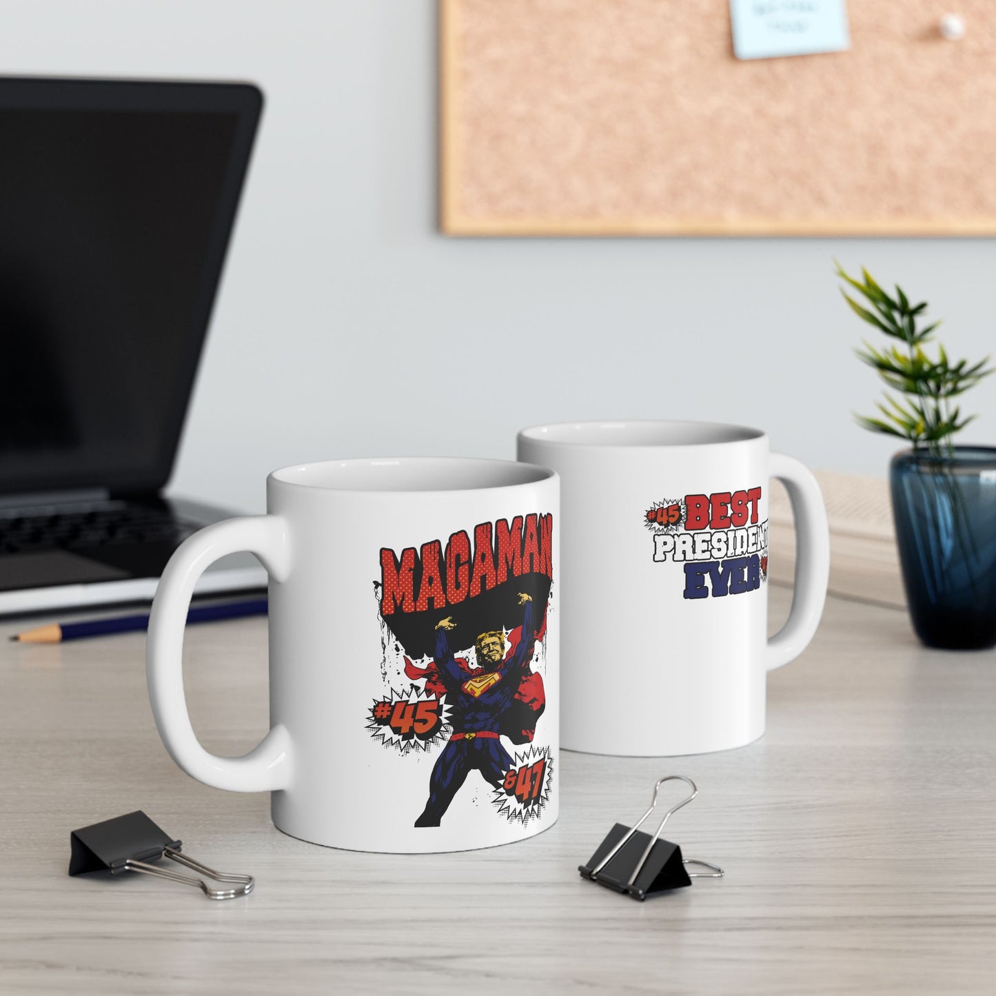 ☕ MagaMan Coffee Mug – Fuel Your Day Like a Super Patriot! 🇺🇸💪