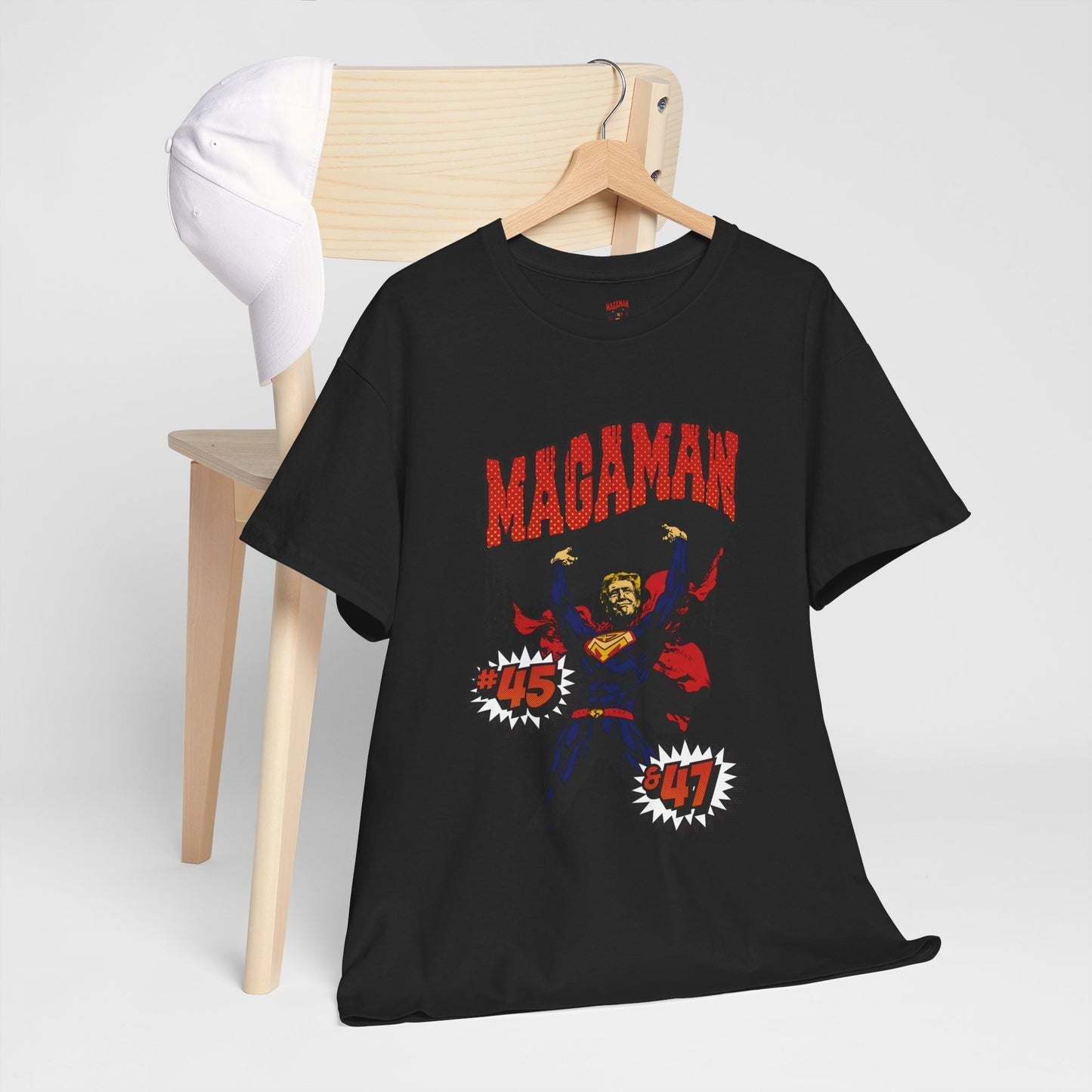 🔥 MagaMan Hero Tee – Stand Strong with 45 & 47! 🇺🇸💪